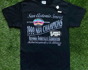 Vintage 1999 NBA Champions San Antonio Spurs Tultex Medium T Shirt Tee New With Tags NWT 90s Texas Champs Finals 1990s Tim Duncan Classic M