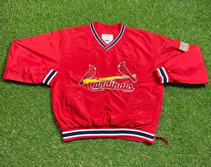 Vintage St Louis Cardinals Bomber Jacket Puma Size Medium M MLB Baseball Missouri Classic Varsity Coat 1990s 90s
