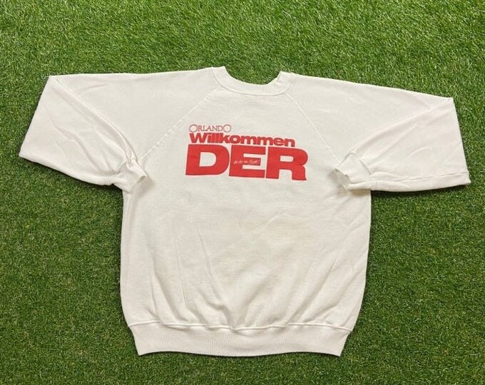 Vintage Orlando Crewneck Sweatshirt Hanes Made USA Size Xtra Large XL Willkommen Der Pull Over Germany German