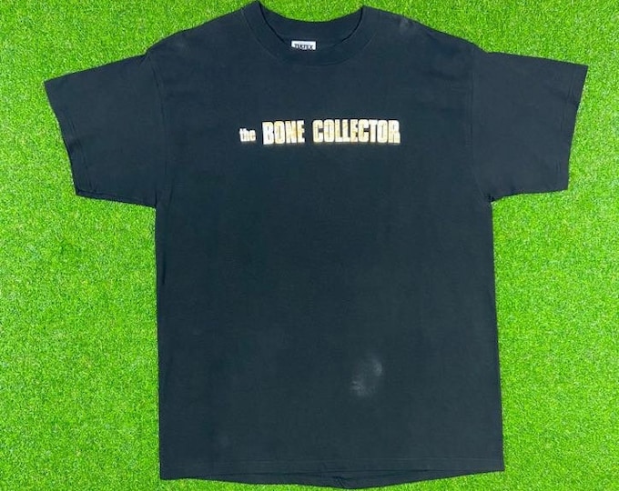 Vintage Rare The Bone Collector Movie Promo T Shirt Tee Tultex Xtra Large XL Denzel Washington Angelina Jolie Universal 1999 1990s 90s