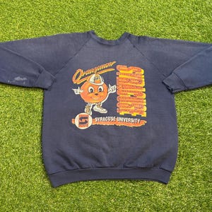 Vintage Syracuse University Crewneck Sweatshirt Made USA Size Xtra Large XL New York Orangemen NCAA College Basketball Ny 1990s Pull Over