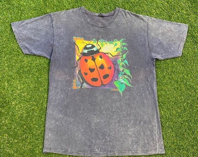 Vintage Ladybug T Shirt Tee Size Xtra Large XL Insects of the Rainforest Planet Earth Animals 1990s 90s