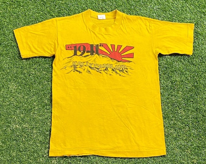 Vintage HollywoodLand T Shirt Tee Made USA Size Small S 1941 Spielberg Belishi California Classic Movie West Coast 1979 Original RARE