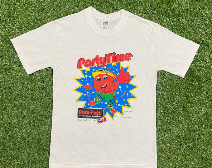 Vintage Party Time Putt Putt Buster Ball An American Tradition T Shirt Tee Soffe Shirts Made USA Size Medium M 1980s 80s