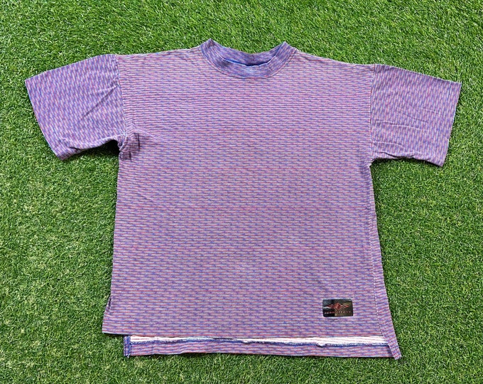 Vintage Multicolor Cool Pattern T Shirt Tee Zero Gravity Made USA Size Large L Classic Quality Great Fit Quality 1990s 90s