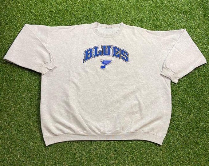 Vintage St Louis Blues Crewneck Sweatshirt Size XXL 2XL NHL Hockey Missouri Pull Over Oversized 1990s 90s