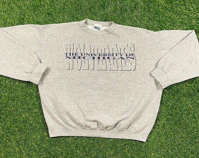 Vintage University of Michigan Wolverines Crewneck Sweatshirt Tultex Made USA Size Xtra Large XL NCAA College Football Detroit Big House