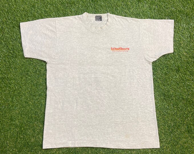 Vintage Westbury T Shirt Tee Fruit of the Loom Made USA Size Large L Bar and Restaurant Philadelphia Pennsylvania 1990s 90s