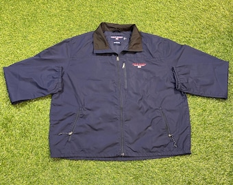 Vintage Polo Sport Ralph Lauren Windbreaker Rain Jacket Size Xtra Large XL Quality 90s Coat Navy RL American Apparel