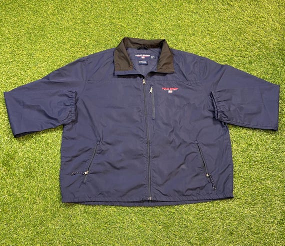 Polo Sport, Vintage Polo Sport Ralph Lauren Windbreaker Rain Jacket Size Xtra Large XL Quality 90s Coat Navy RL American Apparel