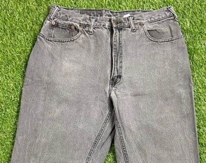 Vintage Gray Jeans Made USA Size 34 x 30 American USA Classic Fit Original Blue Jean Pants Bottoms True Vtg 1990s 90s