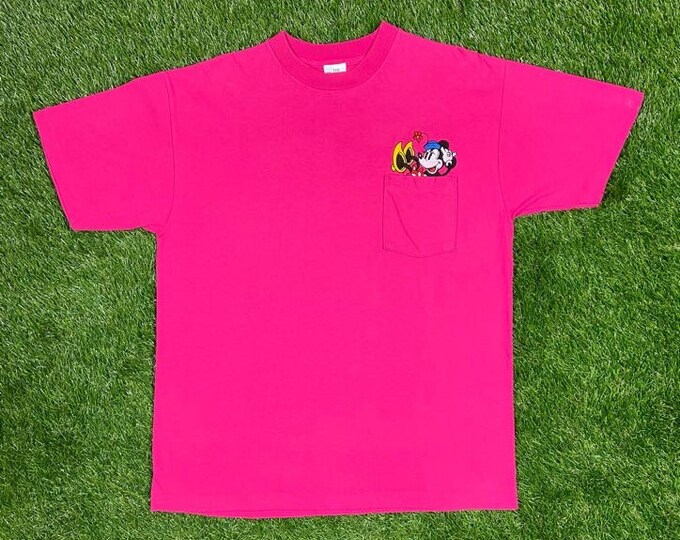 Vintage Minnie Mouse Pocket T Shirt Tee The Disney Store Size Xtra Large Made USA Walt Disney World Classic Mickey Mouse 90s Magic Kingdom