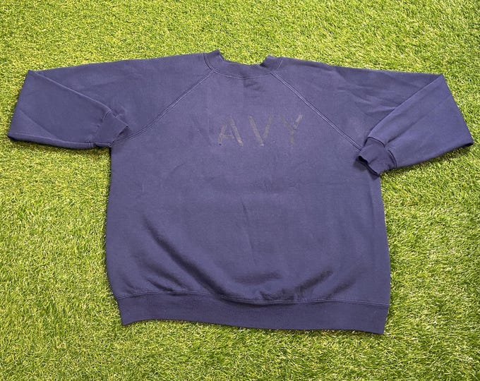 Vintage United States Navy Crewneck Sweatshirt Size XL Marines Army United States Military Veteran Sea 1990s 90s Pull Over Oversized