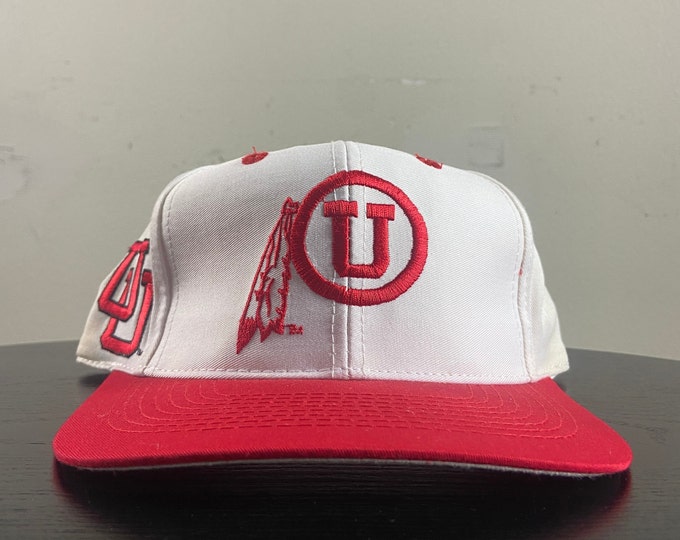 Vintage University of Utah Fitted Hat Size 7 1/4 Salt Lake City NCAA College Football 1990s 90s