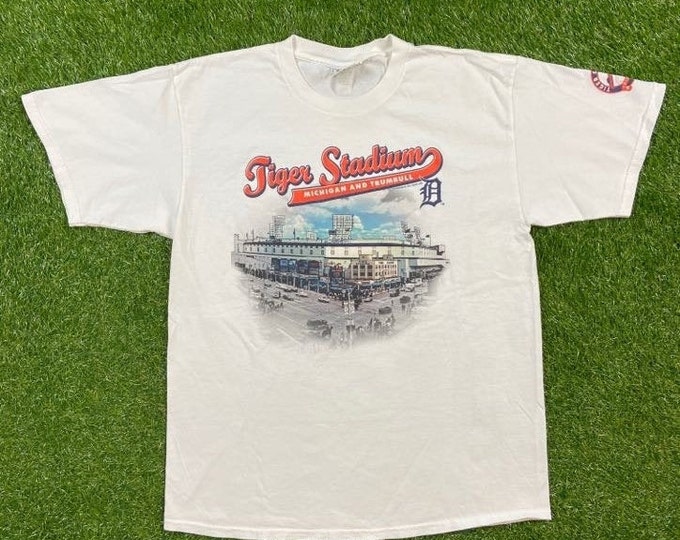 Vintage Tigers Stadium T Shirt Tee Lee Sport Size Xtra Large XL Detroit Tigers Michigan MLB Baseball 1990s