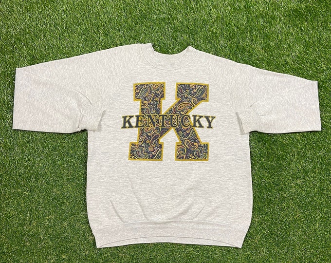 Vintage University of Kentucky Wildcats Crewneck Sweatshirt Jerzees Made USA Size Large L NCAA College Basketball Lexington Big Blue 1990s