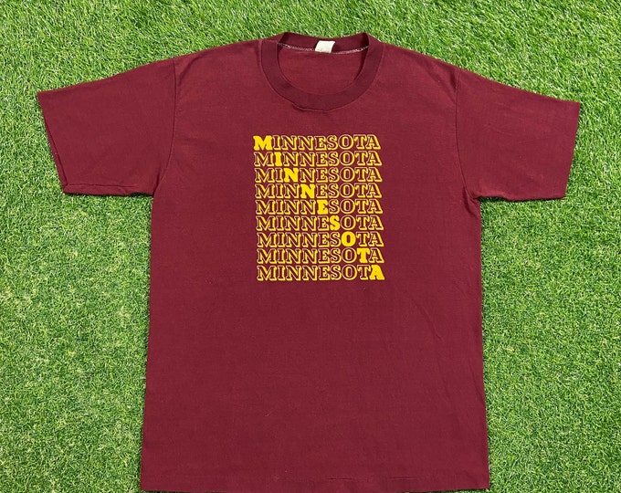 Vintage University of Minnesota Golden Gophers T Shirt Tee Velva Sheen Made USA Size Xtra Large XL NCAA College Football