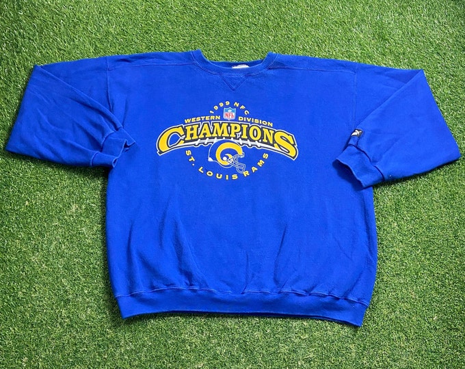 Vintage St Louis Rams Crewneck Sweatshirt Puma Size XXL 2XL NFL Football Los Angeles LA California 1990s 90s Pull Over Oversized