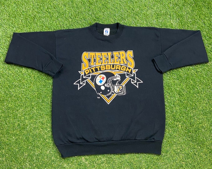Vintage Pittsburgh Steelers Crewneck Sweatshirt Made USA Size Xtra Large XL NFL Football Pennsylvania 1990s 90s Pull Over Oversized