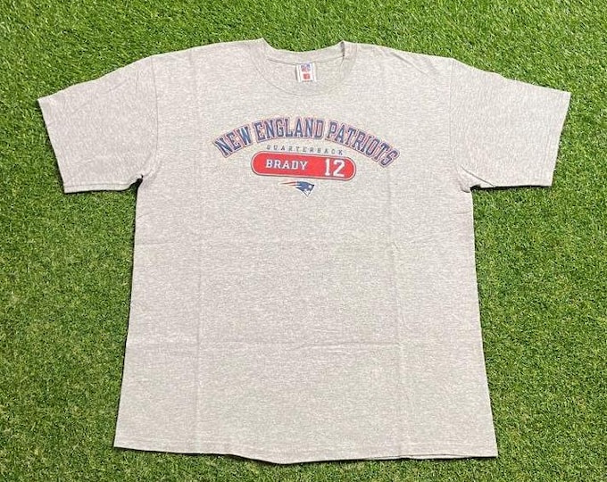 Vintage New England Patriots Tom Brady T Shirt Tee Size Xtra Large XL NFL Football Boston Massachusetts TB12 1990s 90s