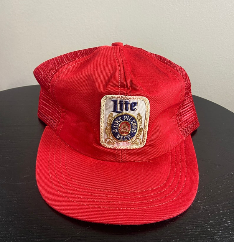 Vintage Miller Lite Snapback Hat Made USA OSFA Genuine Draft Milwaukee ...