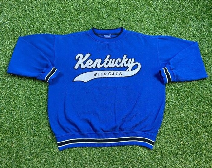 Vintage University of Kentucky Wildcats Crewneck Sweatshirt Starter Size Medium NCAA College Basketball Lexington Big Blue 1990s