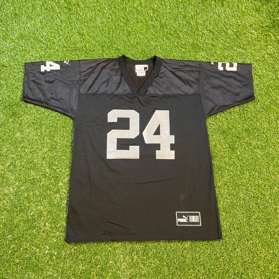 Vintage Oakland Raiders Charles Woodson #24 Jersey Puma Made USA Size Large L NFL Football California Los Angeles Las Vegas Nwa 1990s 90s