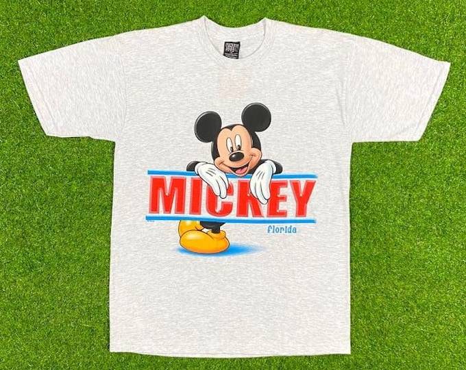 Vintage Disney Mickey Mouse Florida Tee T Shirt Orlando FL 1990s Walt Disney World Classic 90s Magic Kingdom Size Medium M 2 Sided Brand New