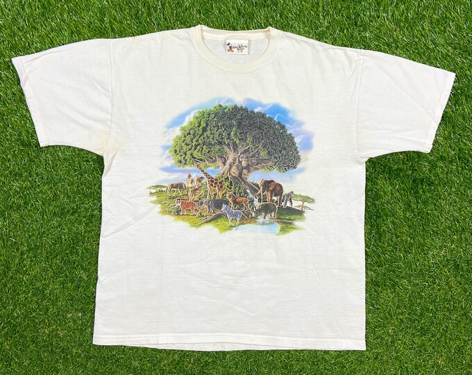 Vintage Disney Animal Kingdom T Shirt Tee Made USA Size Medium M Walt Disney World Classic 90s Magic Kingdom Park Zoo Original 1990s
