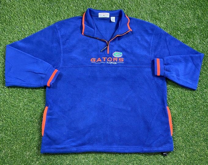 Vintage Gators University of Florida Fleece Sweater Size XXL 2XL Swamp UF Orange Blue Alligator Gainesville 1990s 90s