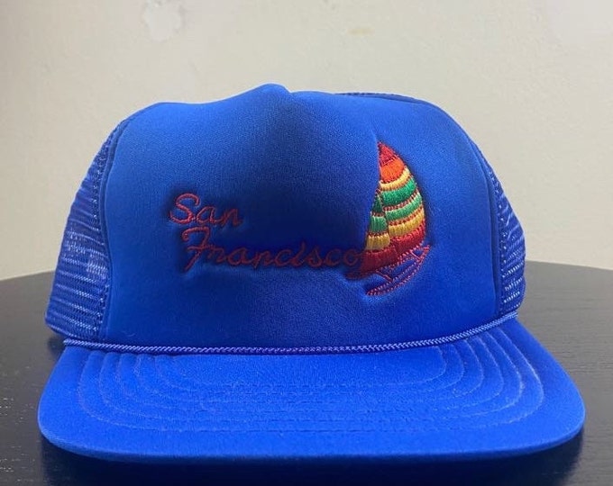 Vintage San Francisco Snapback Hat OSFA California Tourist Travel Classic Trucker Hat Rare Cap 1980s 80s