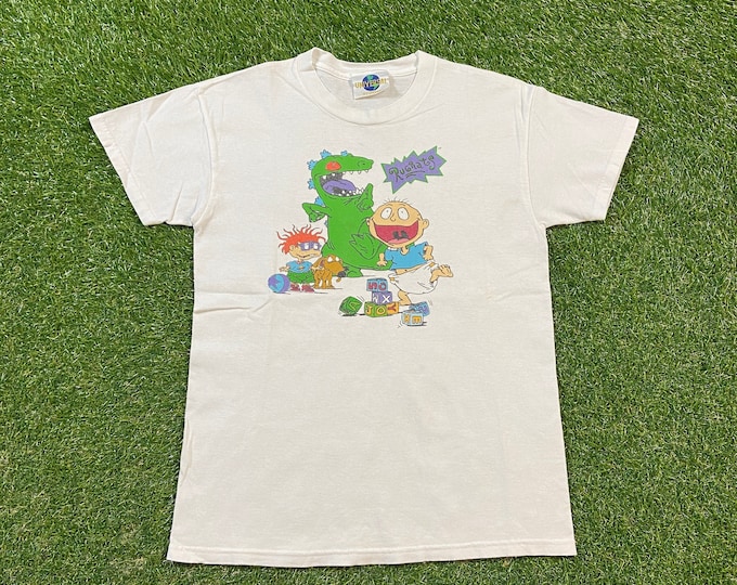 Vintage Rugrats T Shirt Tee Universal Studios Made USA Size Medium M Nickelodeon Studios Classic Cartoons Animation 1990s 90s