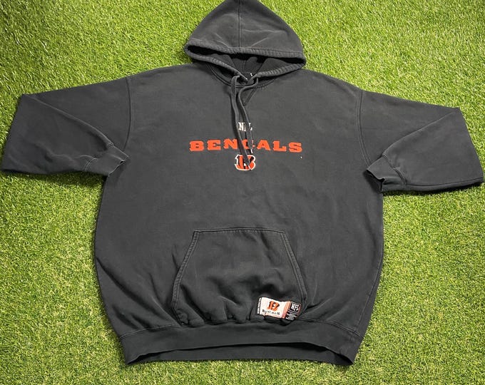 Vintage Cincinnati Bengals Hoodie Sweatshirt NFL Team Apparel Size XXL 2XL NFL Football Ohio Pull Over Oversized 1990s 90s