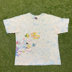 Vintage Classic Cartoon T Shirt Tee Rainbow Graphics Made USA Size Xtra Large XL Rare Animation 1990s 90s