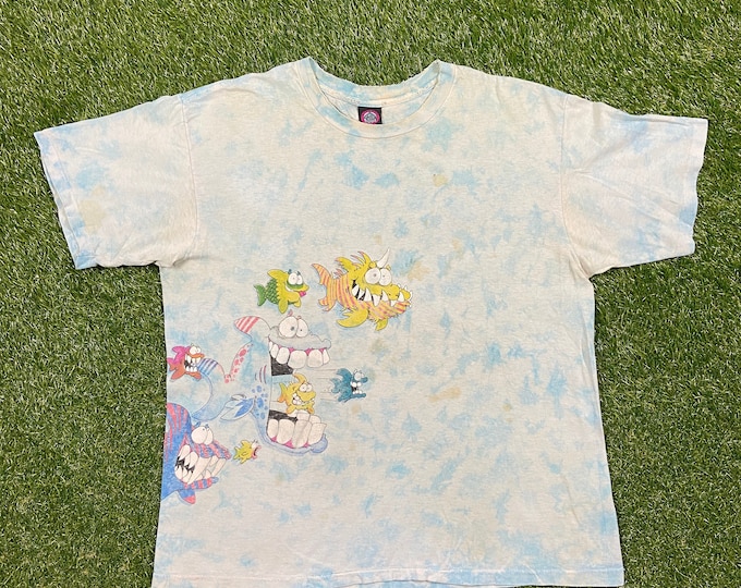 Vintage Classic Cartoon T Shirt Tee Rainbow Graphics Made USA Size Xtra Large XL Rare Animation 1990s 90s