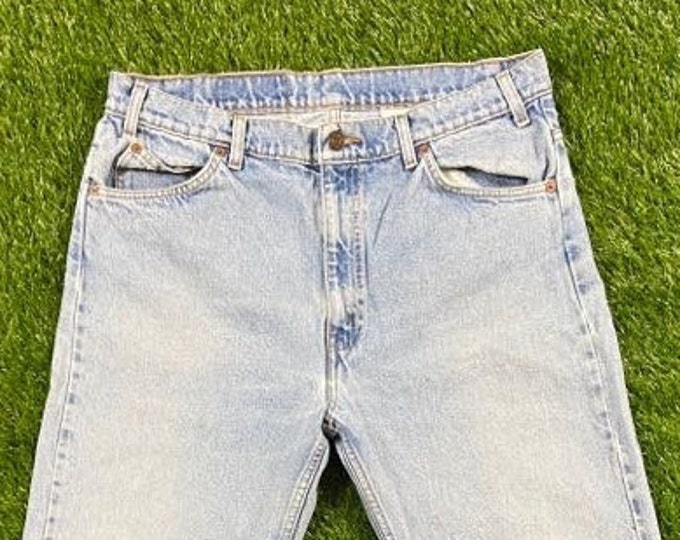 Vintage Levi Strauss & Co 605 Jeans Size 36 x 30 1980s 80s American USA Classic Blue Jean Orange Tab