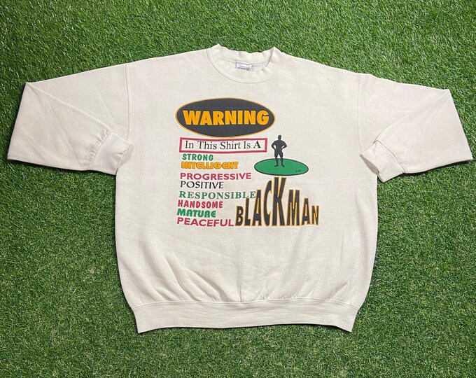 Vintage In this Shirt is a Black Man Crewneck Sweatshirt Made USA Size XL Pro Black Africa African Civilizations Civil Rights BLM 1990s 90s