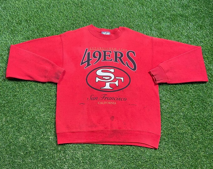 Vintage San Francisco 49ers Crewneck Sweatshirt Made USA Size Xtra Large XL NFL Football Montana Rice California 1990s 90s Pull Over