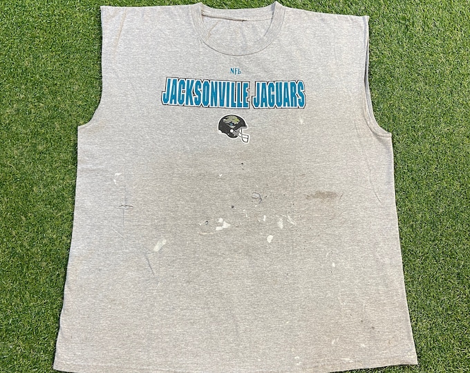 Vintage Jacksonville Jaguars Sleeveless T Shirt Tee Size XXL 2XL NFL Football Jax Florida 1990s 90s