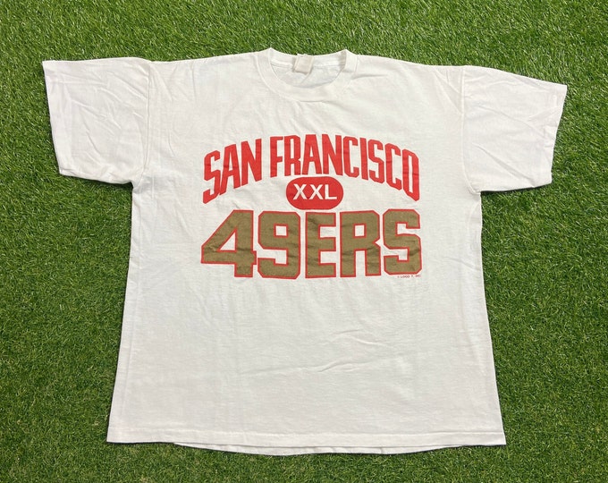 Vintage San Francisco 49ers T Shirt Tee Logo 7 Made USA Size Xtra Large XL NFL Football Montana California 1990s 90s