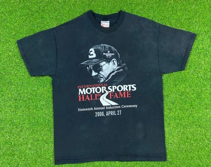 Vintage Dale Earnhardt 3 NASCAR Hall of Fame Celebration T Shirt Chase Authentics Large 1990s 90s Ring Intimidator Racing Classic Rare Shirt