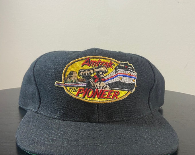 Vintage Amtrak The Pioneer Snapback Hat Otto Cap OSFA National Railroad Passenger Corporation Conductor 1990s 90s