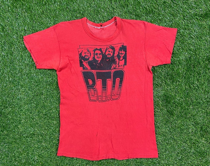 Vintage Bachman Turner Overdrive BTO T Shirt Rock Band Tee Size Xtra Small XS 1970s 70s Hard Rock Blues Rock Tour Concert Live Music