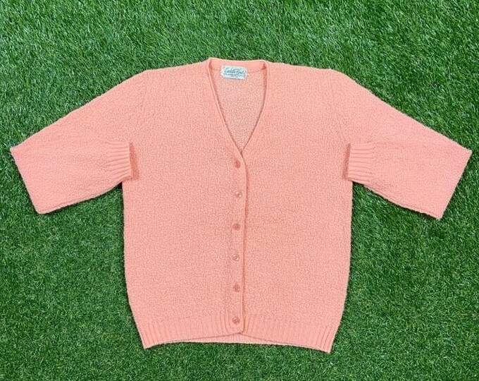 Vintage Pink Cuddle Knit Cardigan Sweater Size XS Xtra Small Classic Button Down Sweater American Apparel Cozy Very Warm