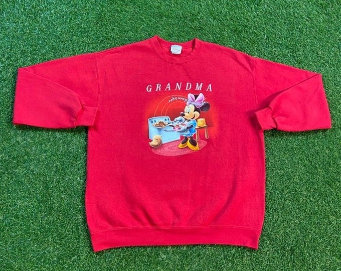 Vintage Minnie Mouse Crewneck Sweatshirt The Disney Store Size Large L Walt Disney World Magic Kingdom WDW Pull Over Oversized