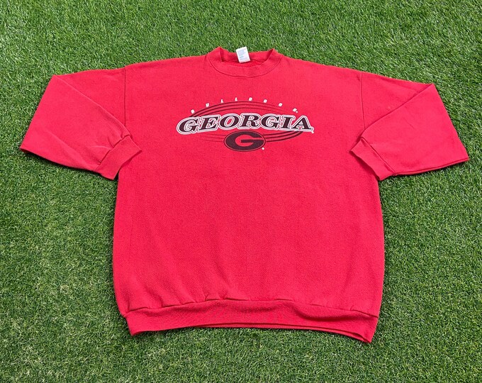 Vintage University of Georgia Bulldogs Crewneck Sweatshirt Made USA Size XXL 2XL NCAA College Football Athens Atlanta Pull Over Oversized