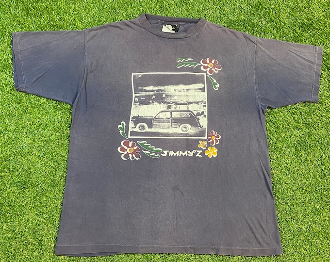 Vintage Jimmy'Z T Shirt Tee Size XXL 2XL Classic Car Flower Print 1990s 90s Oversized