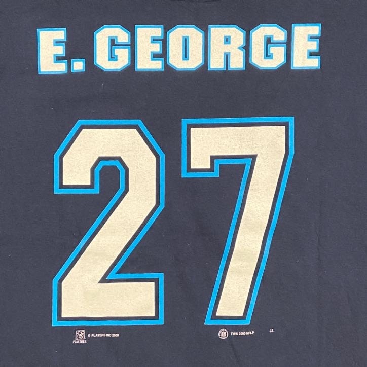 Vintage Tennessee Titans Eddie George 27 Jersey T Shirt USA Sport Club Size  Large NFL Football Houston Oilers