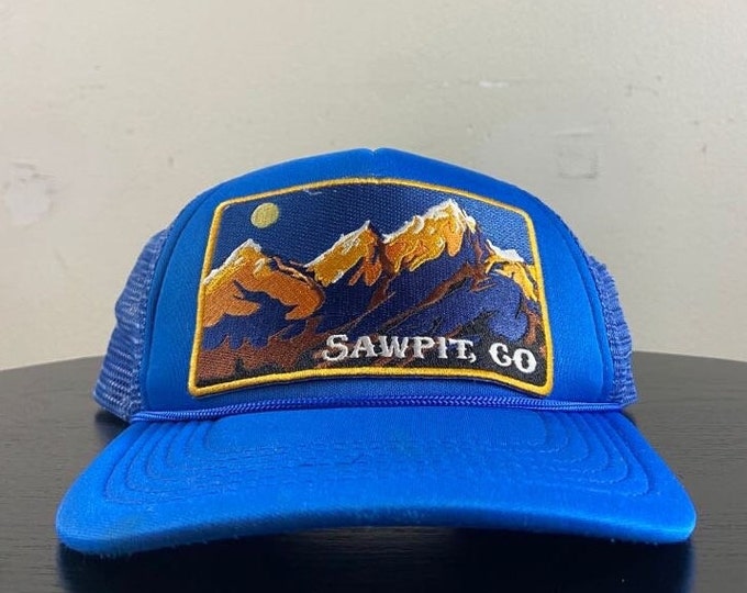 Vintage Sawpit Colorado Snapback Hat OSFA Aspen Denver Boulder Skiing Snowboard Mountains 1990s 90s