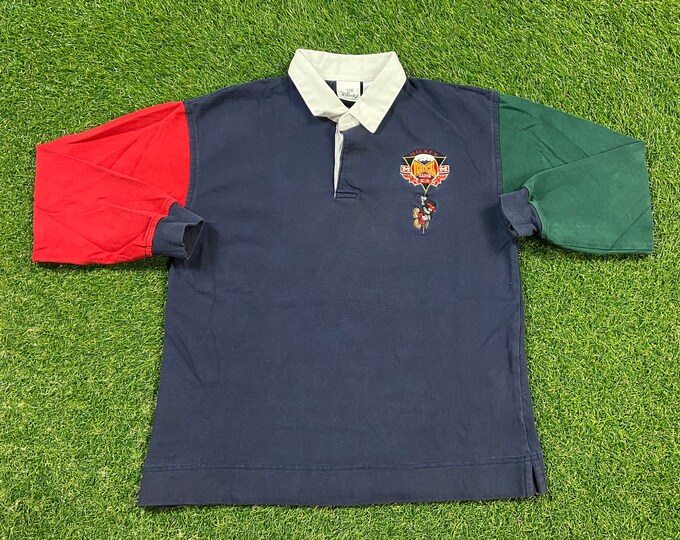 Vintage Mickey Mouse Polo Shirt Size Youth Large Walt Disney World Classic Magic Kingdom WDW 1980s 80s 90s